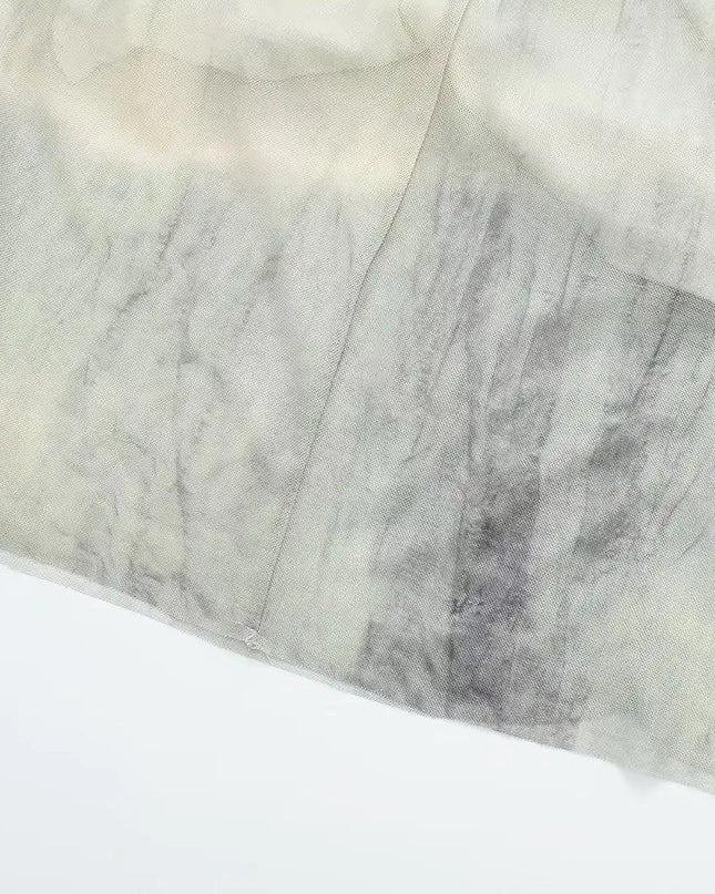 One Sleeve Mesh Dress