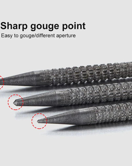 4 Piece Nail Setter & Center Punch Set 4" Wood Metal Super Impact Resistance USA