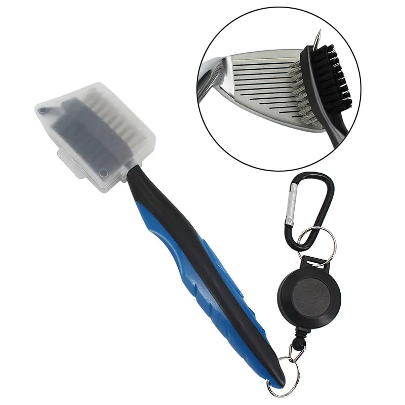 Golf Cleaning Brush For Club With Carabiner Groove Sharpene