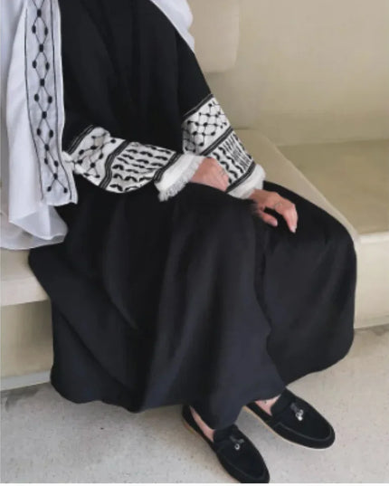 Embroidered Tassel Cardigan Robe