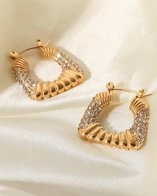 18K Gold Plated Inlaid Cubic Zirconia Earrings
