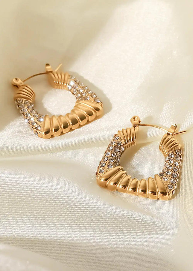 18K Gold Plated Inlaid Cubic Zirconia Earrings