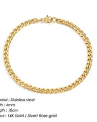 Gold / YS32840 - 4MM 18CM