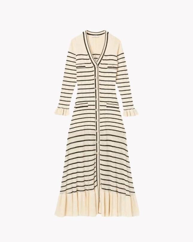 Striped Knit Midi Dress