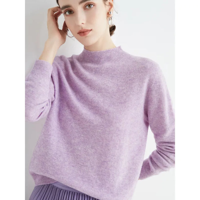 Seamless Half-Neck Loose Pullover