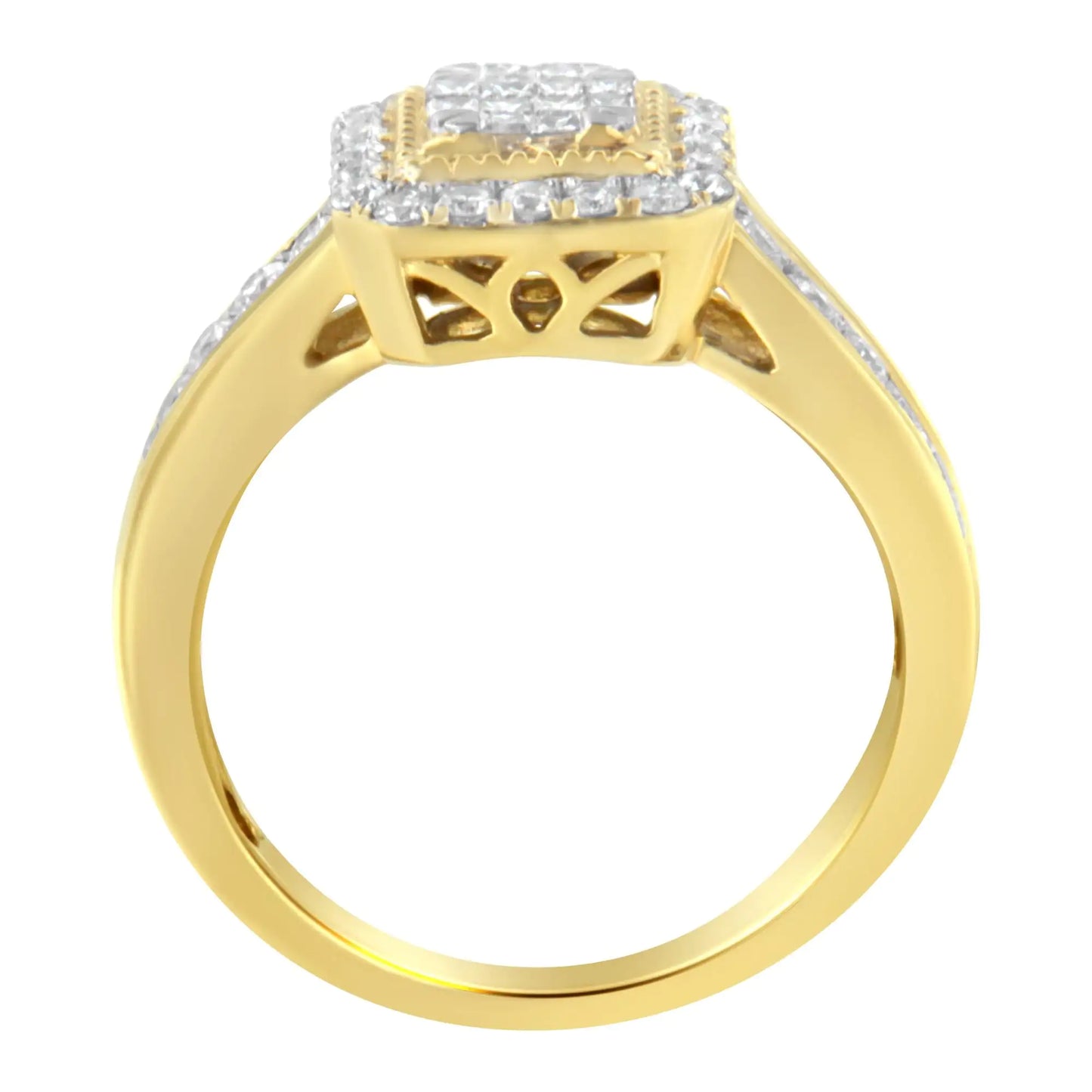 10KT Yellow Gold Diamond Cocktail Ring (5/8 cttw, H-I Color, SI2-I1 Clarity)