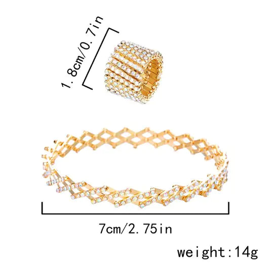 Diamond-Studded Ring Bracelet