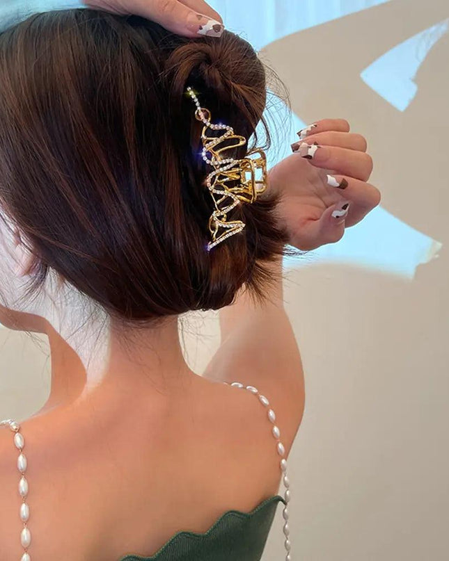 Hair Claw Crab Crystal Pearl Clip