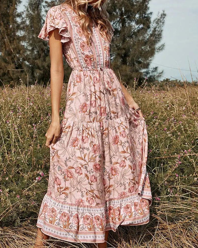 Vneck Dress Floral Spring and Summer