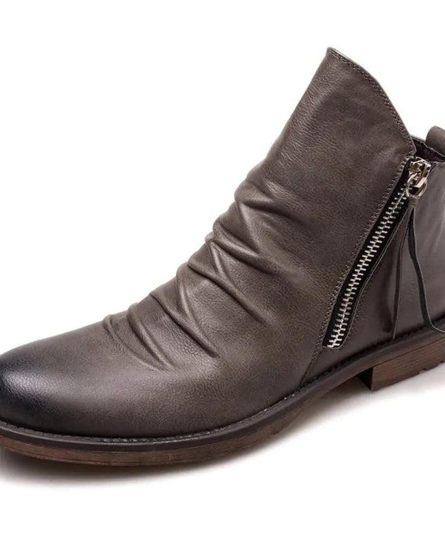Retro Ankle Non-Slip Leather Boots Men