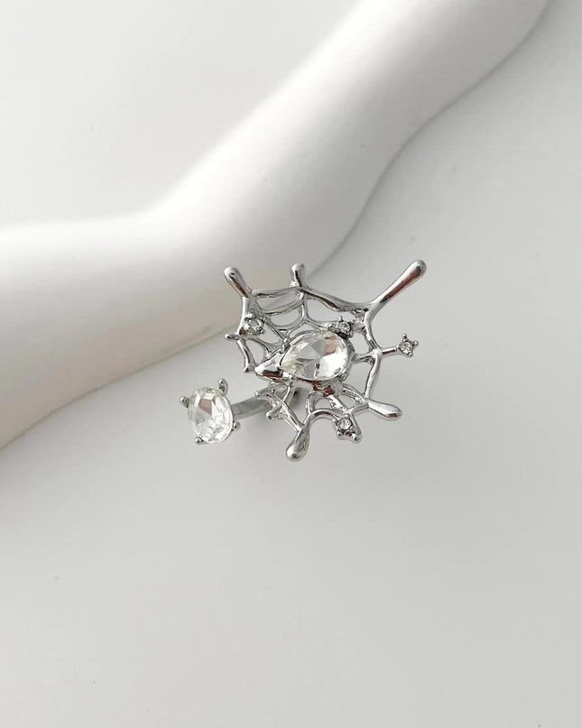 Spider Web Silver Ring