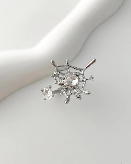 Spider Web Silver Ring