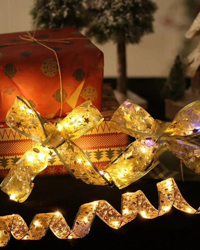 Ribbon Home Bows Christmas Lights