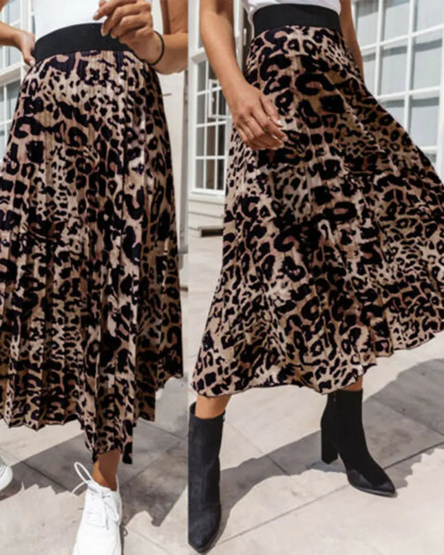 Leopard Print Sexy A-Line Mini Skirt for Women