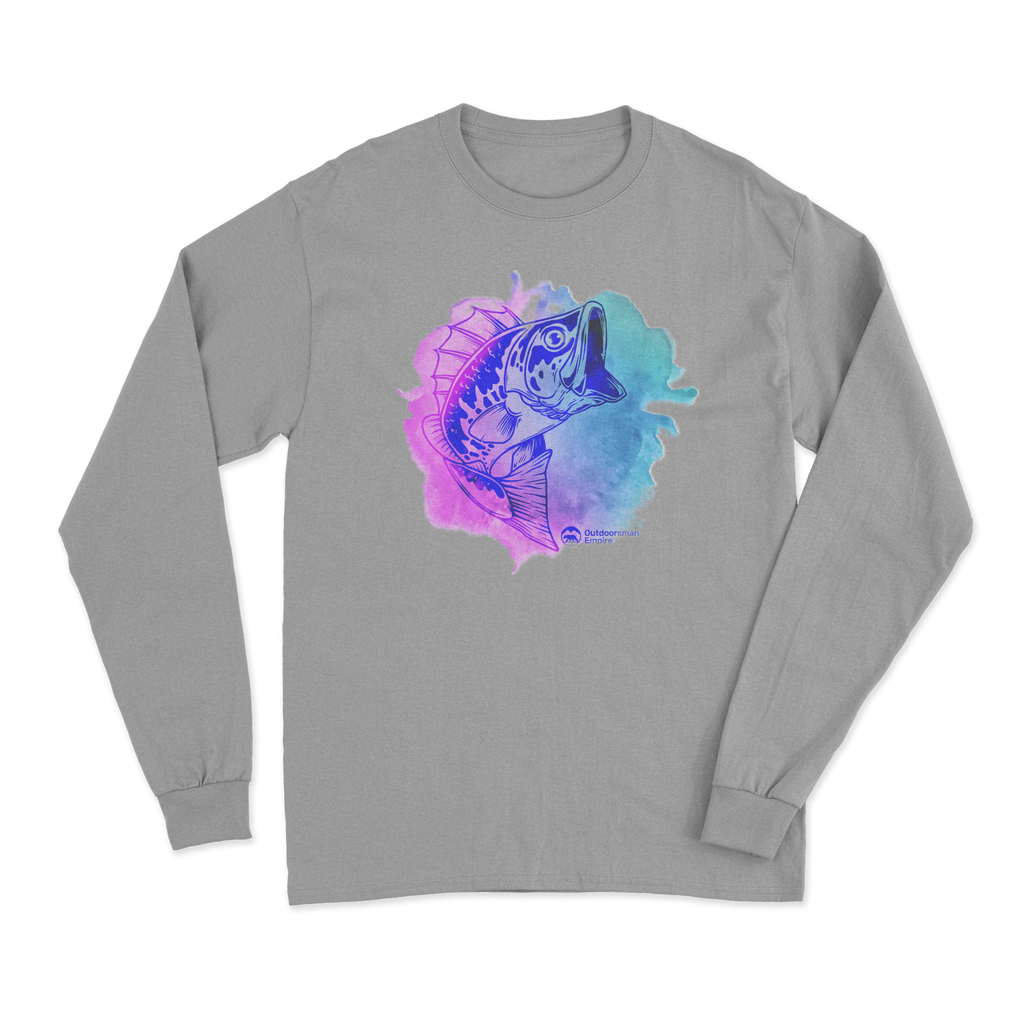 Watercolor Fishing Men Long Sleeve Shirt