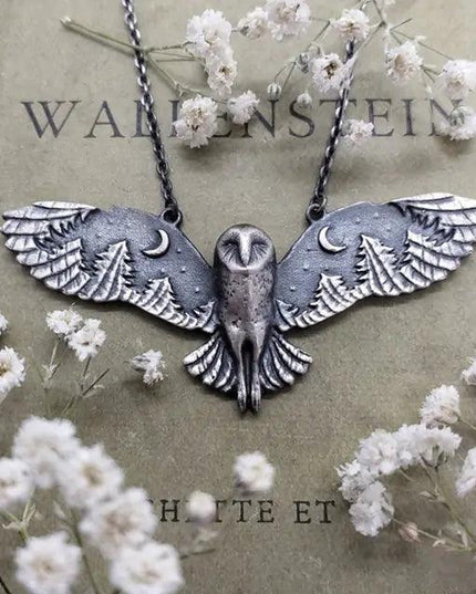 Owl Witch Charm Pendant Necklace
