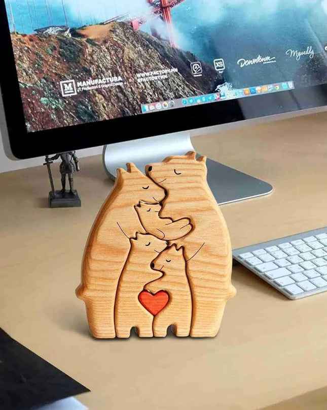 Wooden Animal Puzzle Decor Set