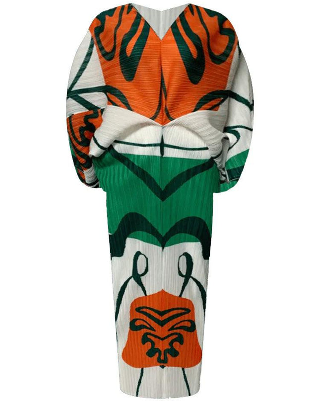 Pleated Graffiti Dress