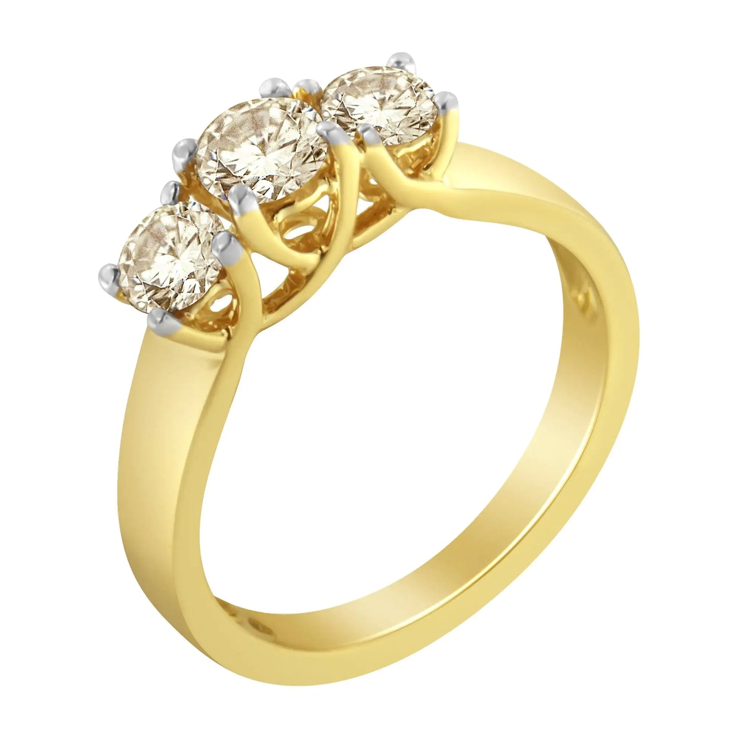 10K Yellow Gold Diamond 3-Stone Ring (1 Cttw, J-K Color, I1-I2 Clarity)