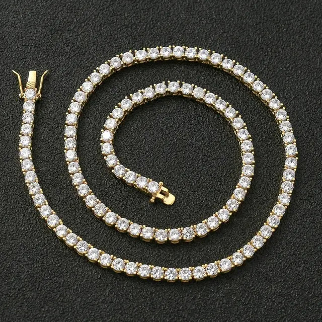 Cubic Zirconia Tennis Link Chain