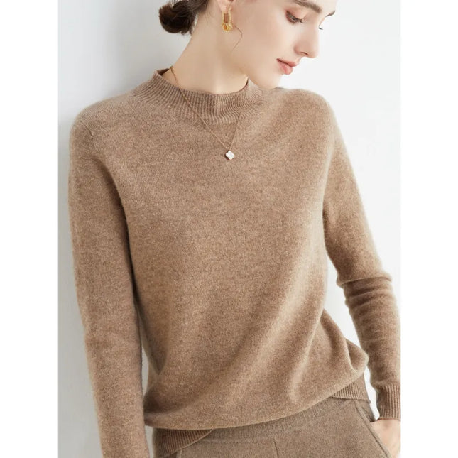 Seamless Half-Neck Loose Pullover