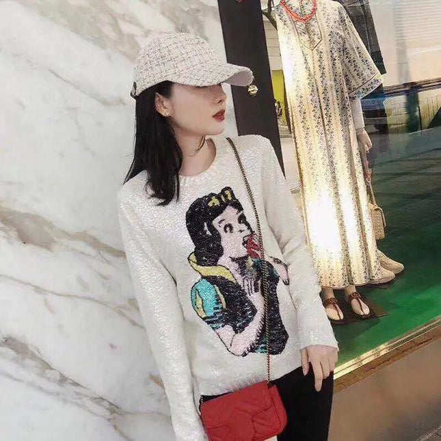 Snow White Sequin Sweater