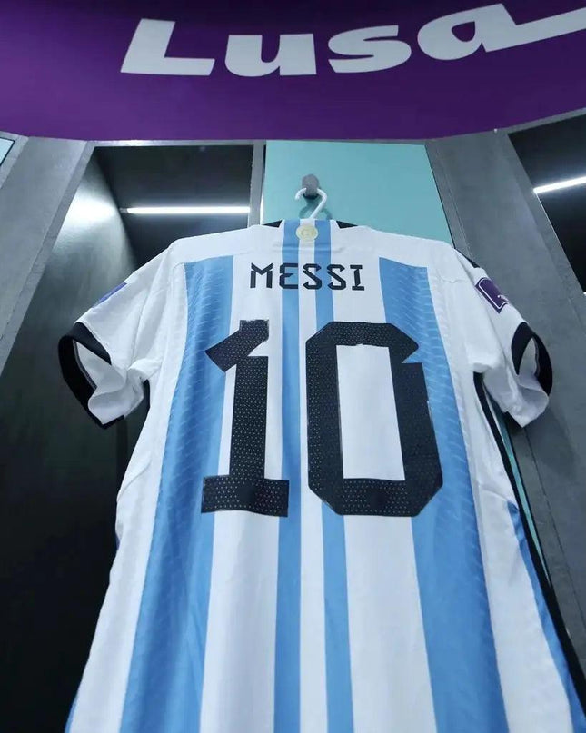 Messi #10 Premium Soccer 2022 Argentina World Cup Champions - Home Jersey by Adidas