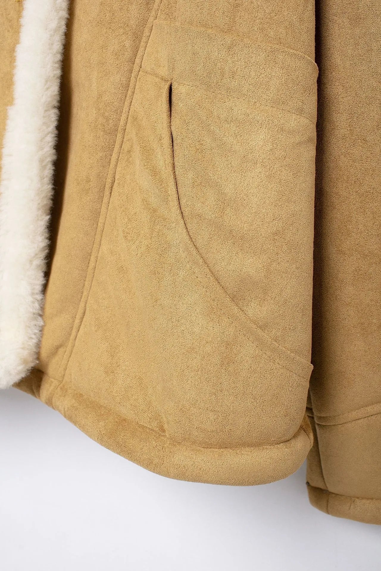 Fashion Loose And Warm Vintage Lamb Wool Khaki Coat