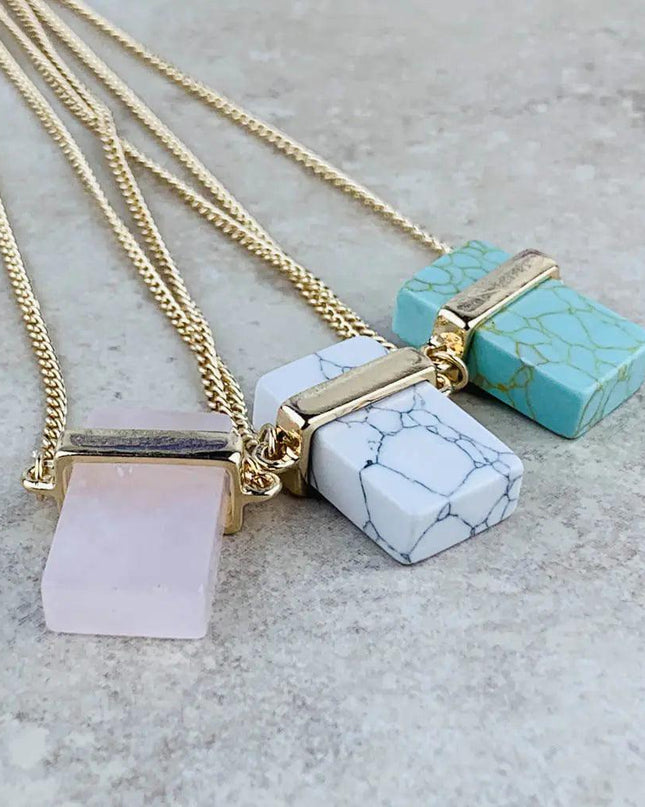 Natural Marble Stone Necklace