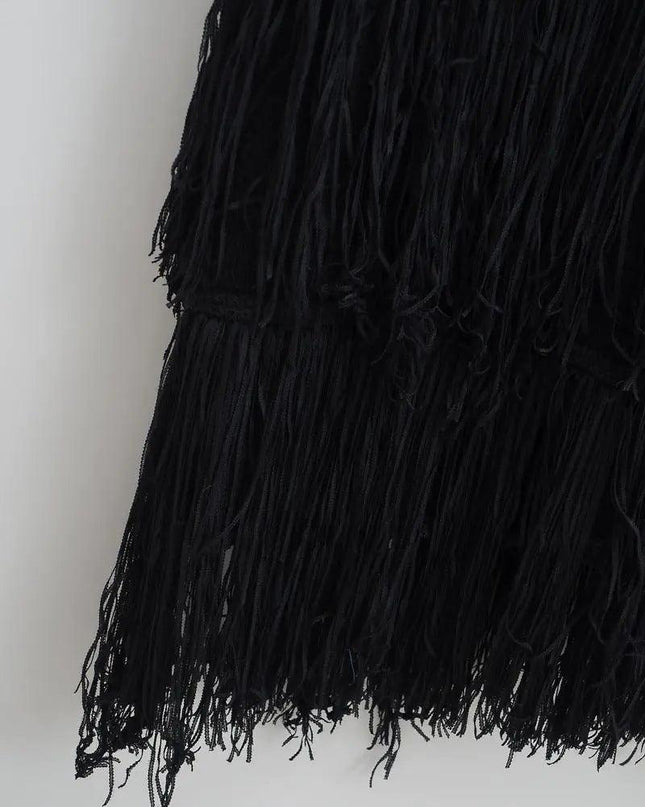 Tiered Tassel Knit Dress