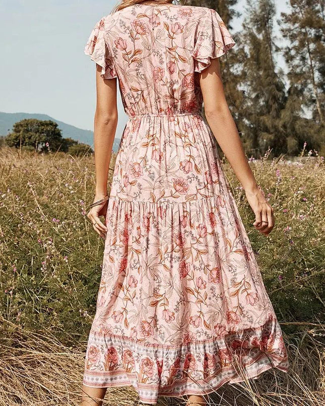 Vneck Dress Floral Spring and Summer