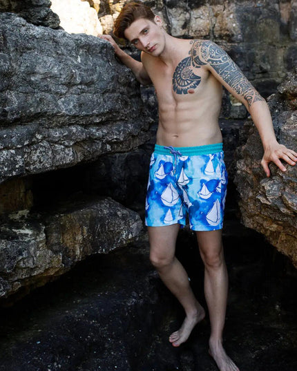 Anemoss Sailboats Swim Trunk