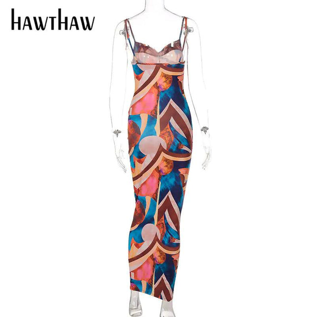 Printed Split Evening Dress