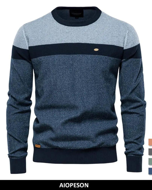 Spliced Cotton Sweater