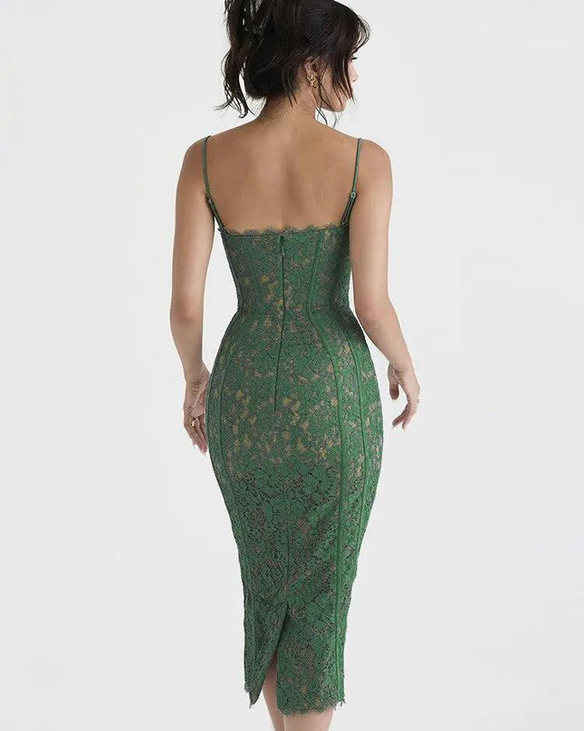 Elegant Backless Midi Dress