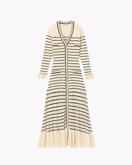 Striped Knit Midi Dress