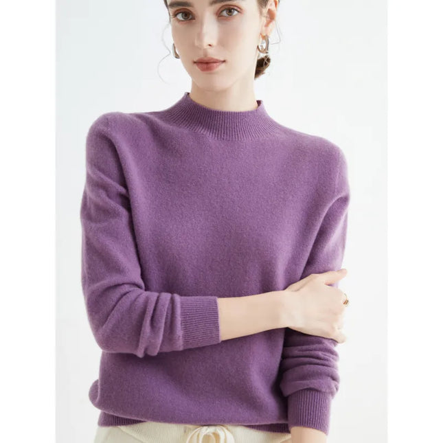 Seamless Half-Neck Loose Pullover