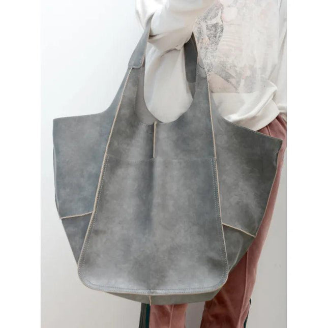 Soft Leather Large Capacity Shoulder Hand-held Tote Bag