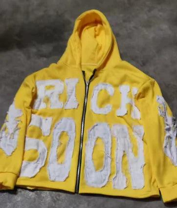 Letter Embroidered Oversized Hoodie