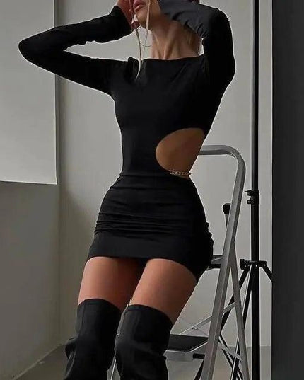 Sexy Waist Hollowed Mini Dress
