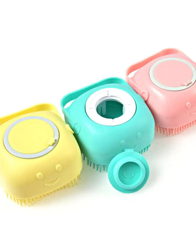 Silicone Comb with Shampoo Box Pet Dog Brush