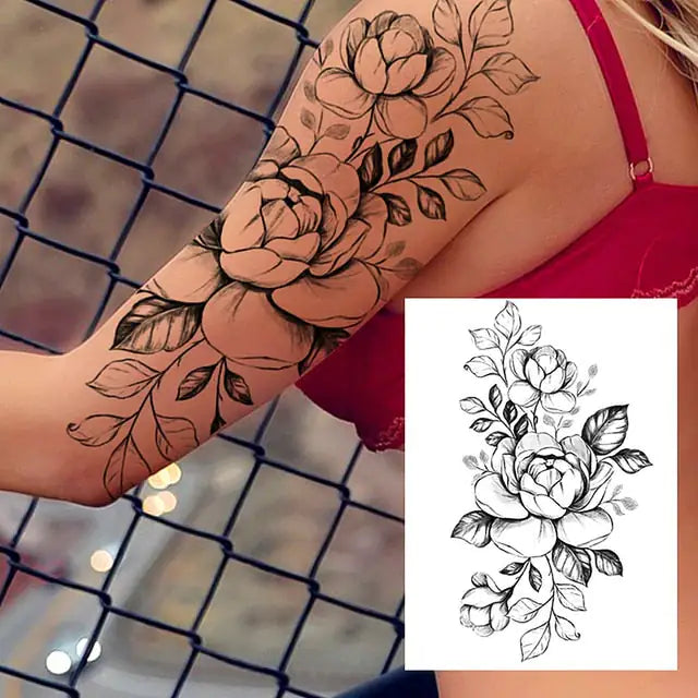 Old School Flowers Tattoos for Women