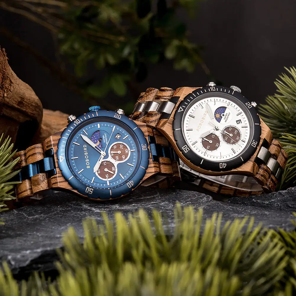 Luxury Wooden Chronograph Watch