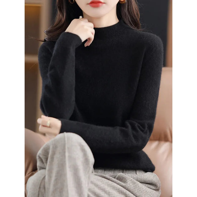 Seamless Half-Neck Loose Pullover