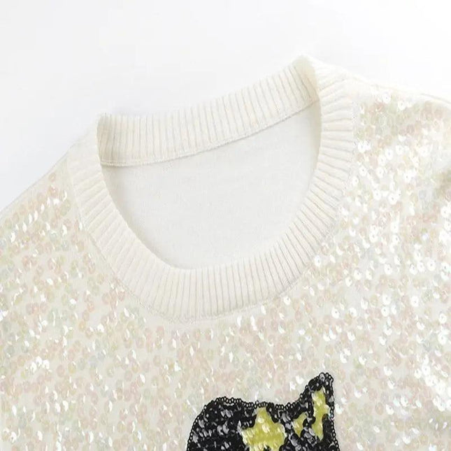 Snow White Sequin Sweater