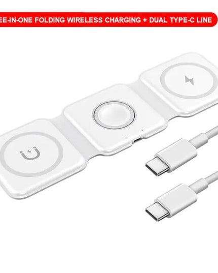Foldable 3 in 1 Wireless Charger for iPhone and Apple Watch