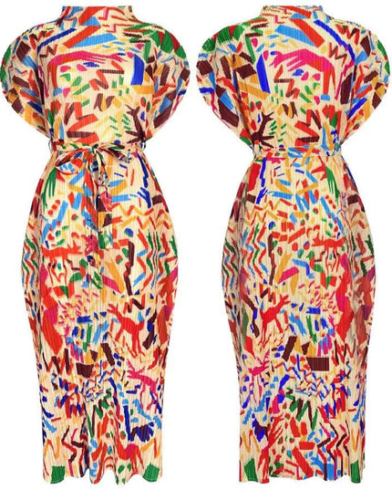 Colorblast Pleated Dress