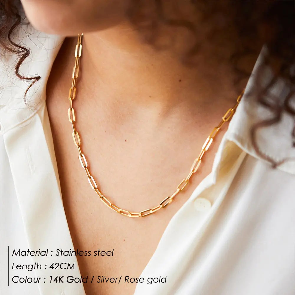 Fashion Paperclip Link Chain Necklace