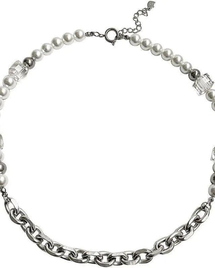 Fashionable Square Bead Pearl Necklace