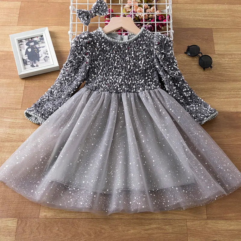 Spring Sequins Dress Kids